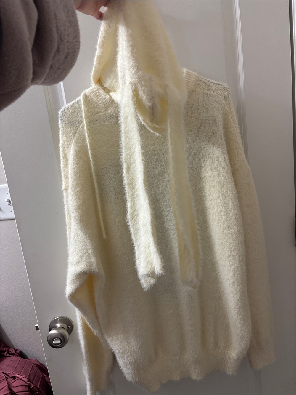 Aelfric Eden Cream Hooded Sweater with Pink Bunny Graphic - Picture 2 of 4